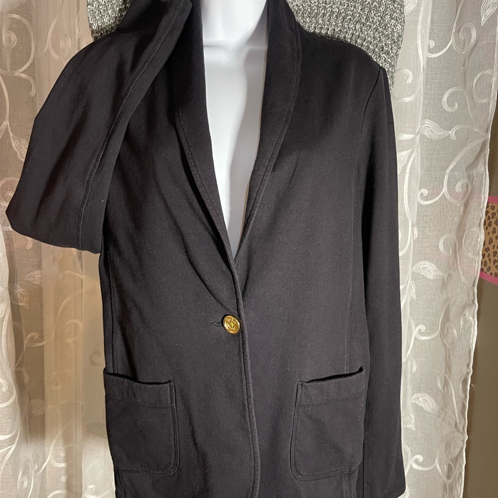 Lilly Pulitzer Black Blazer with Gold Button